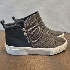 Blowfish Malibu Womens Black Lizard Print Walkabout Sneaker Booties 9.5 Zip Shoe